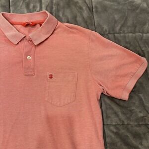Izod‎ Polo Shirt Mens Size Medium Short Sleeve Peach Preppy